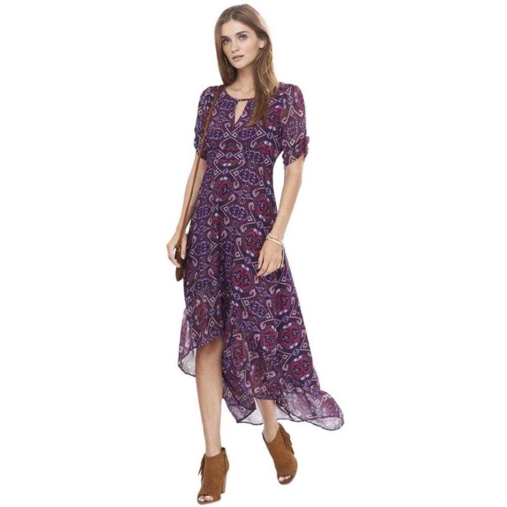 NEW EXPRESS High Low Ruffled Maxi Dress Size Medium